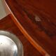 Art Deco Teak Round Table with Pull-Out Ashtray Tabs