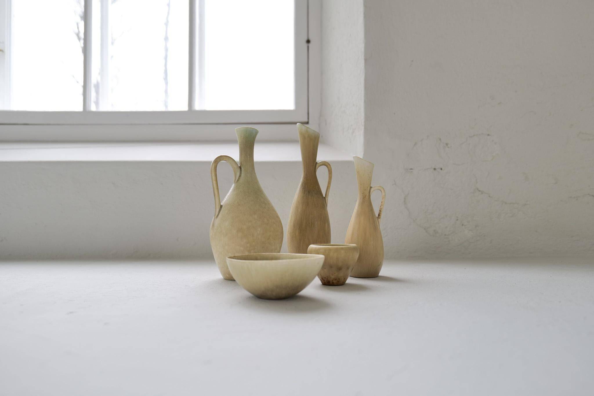Group of 5 Mid-Century Modern Vases Rörstrand Sweden 1950