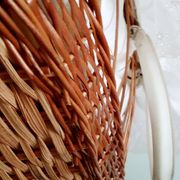 1970s rattan cradle/bassinet with hood and arch