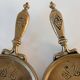 Pair of hand candlesticks "Rat de cave" in brass - Late 19th century