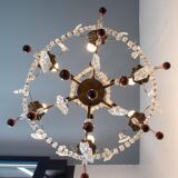 French chandelier late 19th patinated brass 6 arms