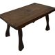Vintage brutalist side table minimalistic design in dark wood