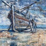 Signed stranded boat from 1973