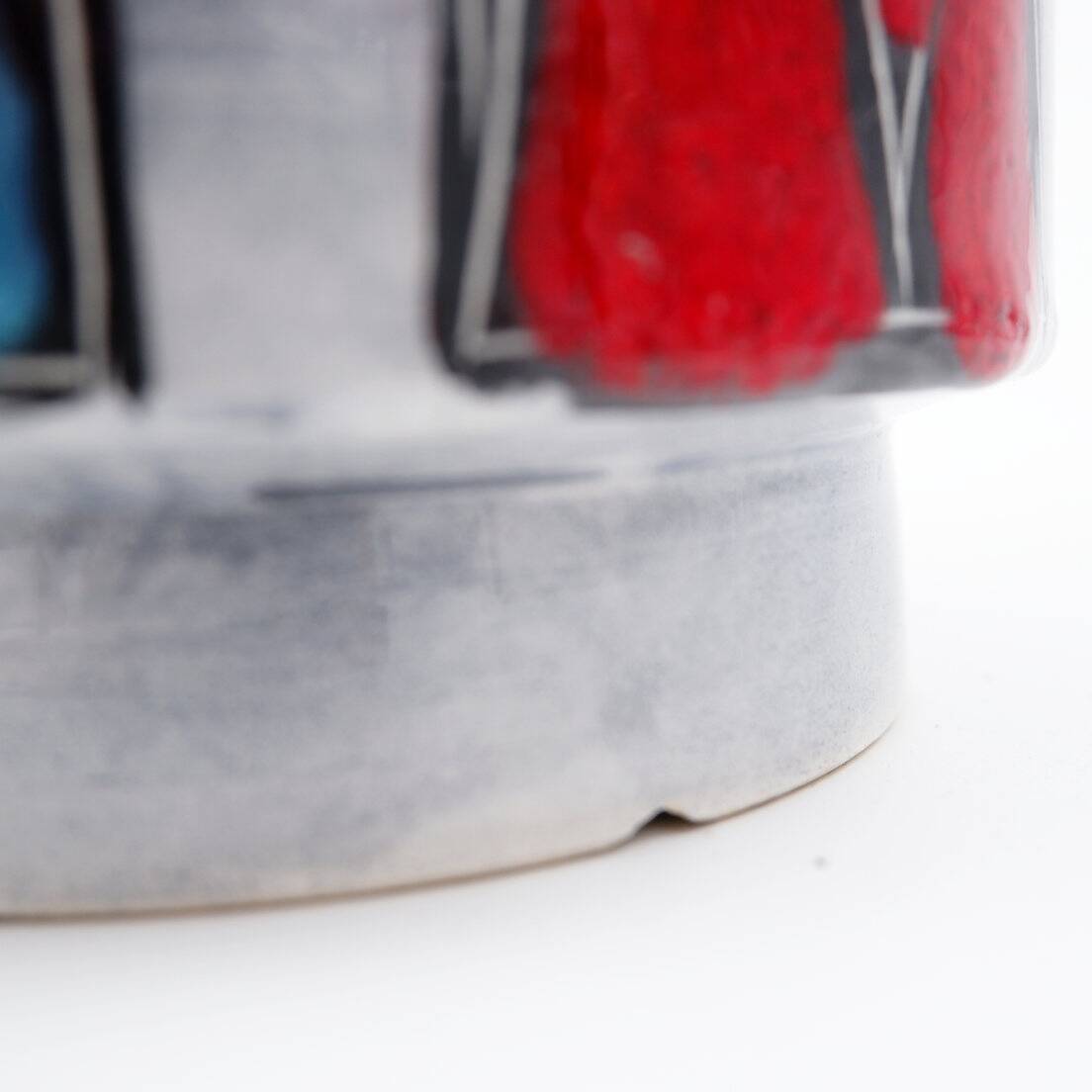 Italian round vase with bottle and floral motifs - 1950s/1960s