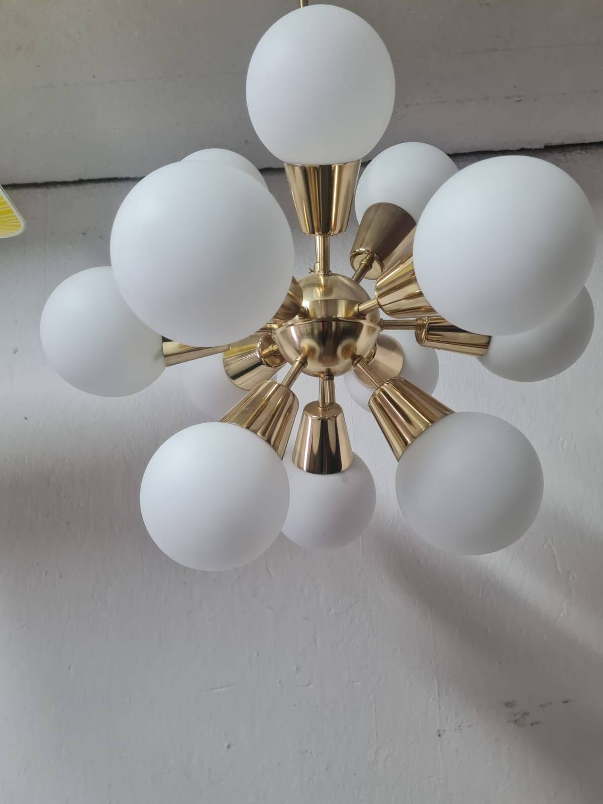 Lustre en laiton « Spoutnik » / Kamenický šenov