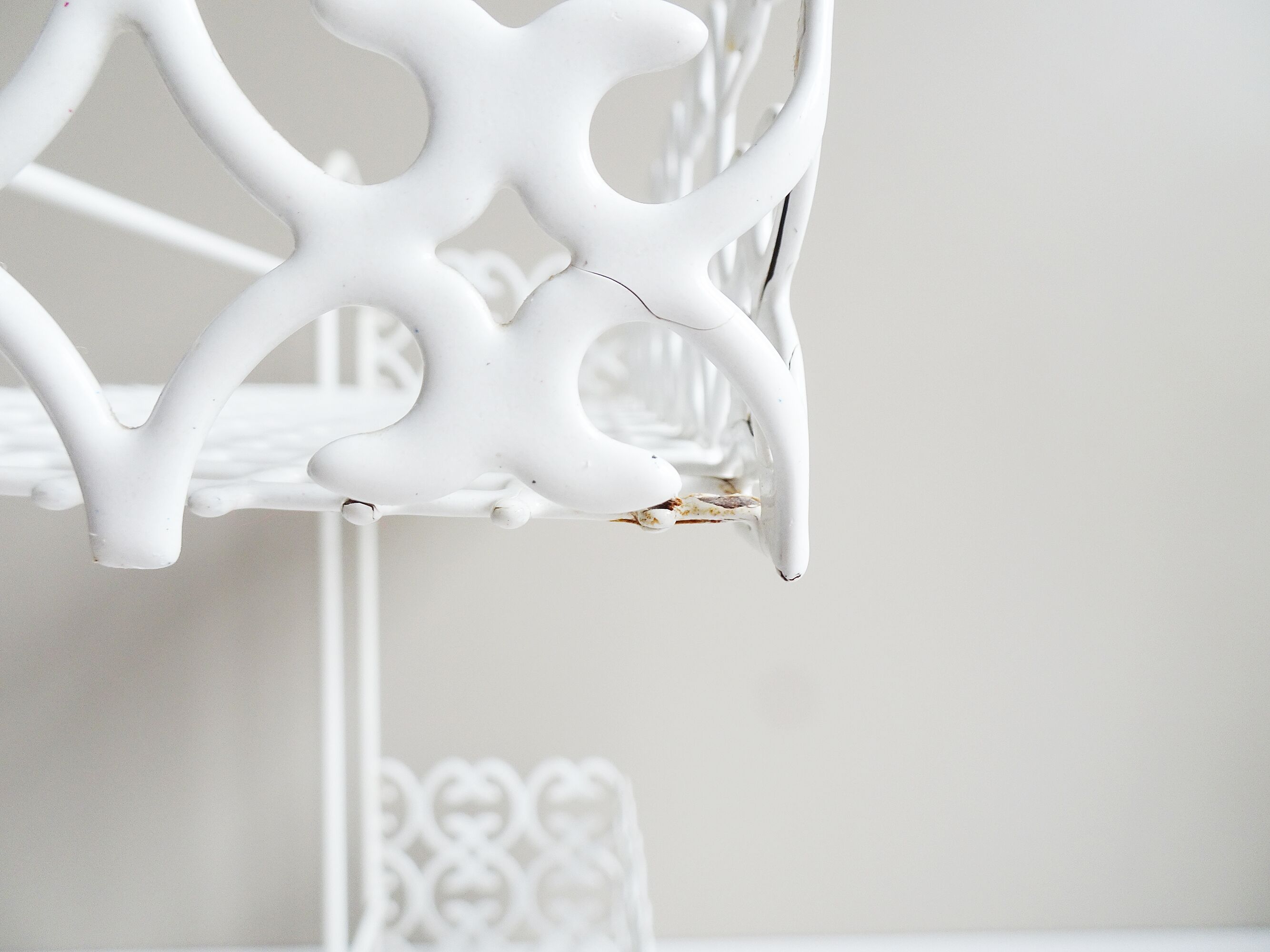 White metal shelf