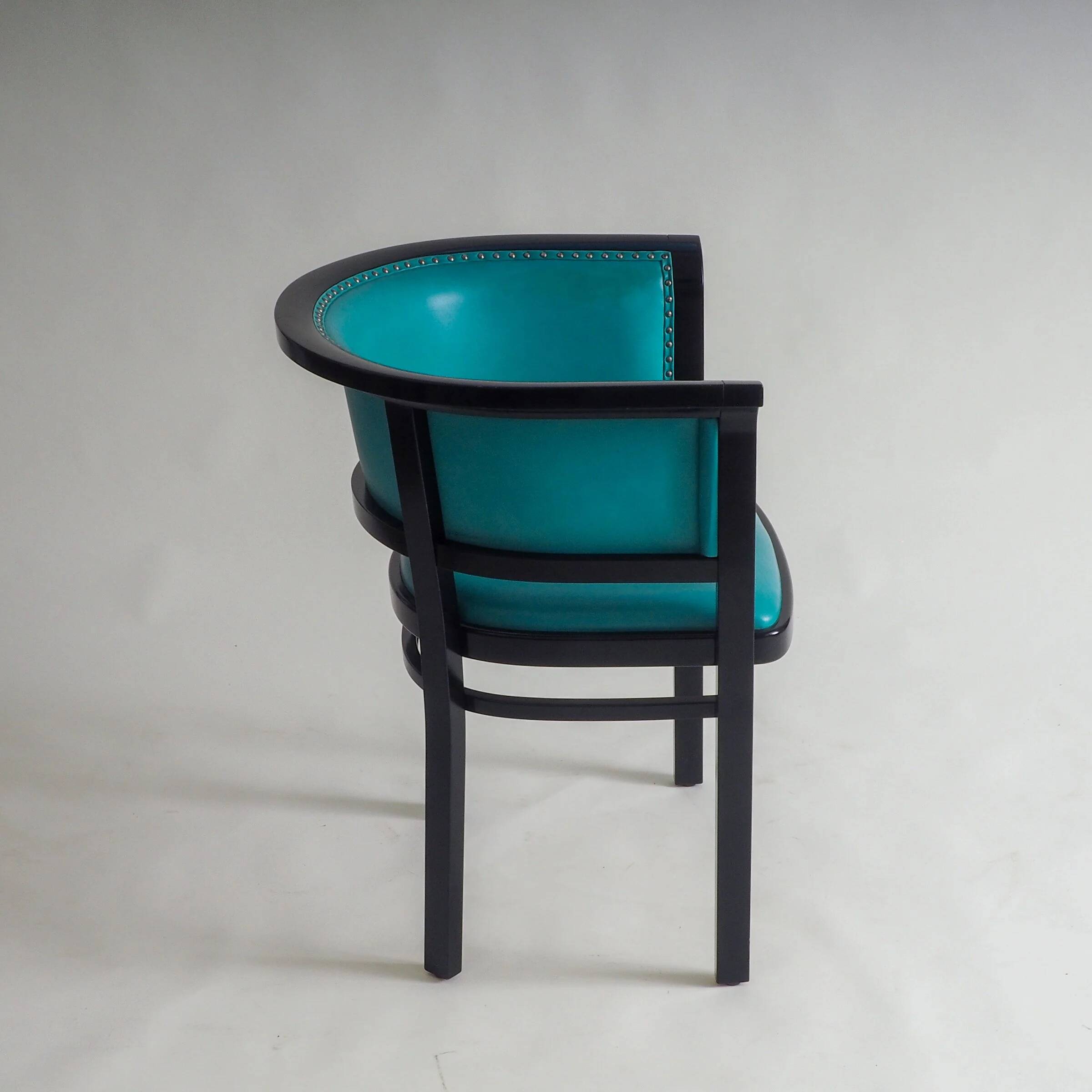 Black armchair with turquoise leather by Marcel Kammerer for Thonet