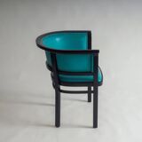 Black armchair with turquoise leather by Marcel Kammerer for Thonet