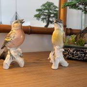 Paire d’oiseaux Karl Ens en porcelaine polychrome de Saxe