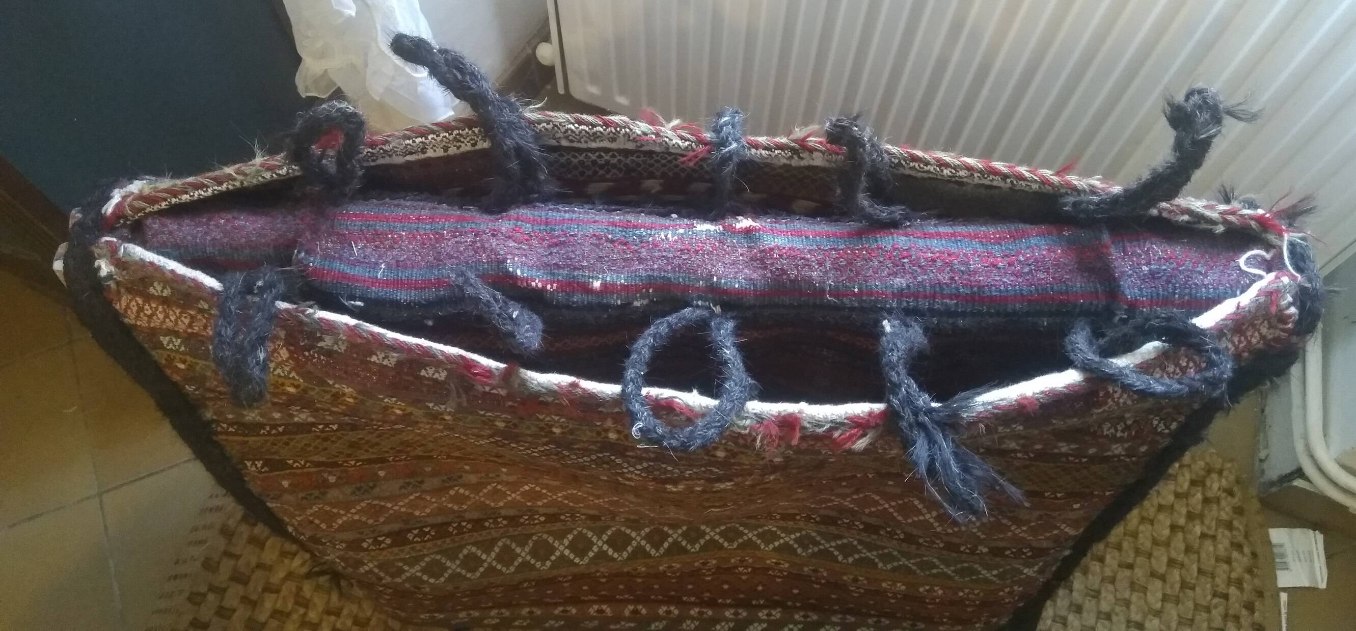 Khorjin carpet, nomadic horseman bag, Iran, wool.