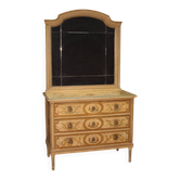 Commode en bois laqué avec miroir Louis XVI