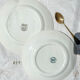 5 small vintage French porcelain plates, white and green, Céranord