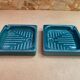 Pair ashtray cec green ceramic vintage decoration