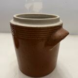 Covered pot in glazed sandstone