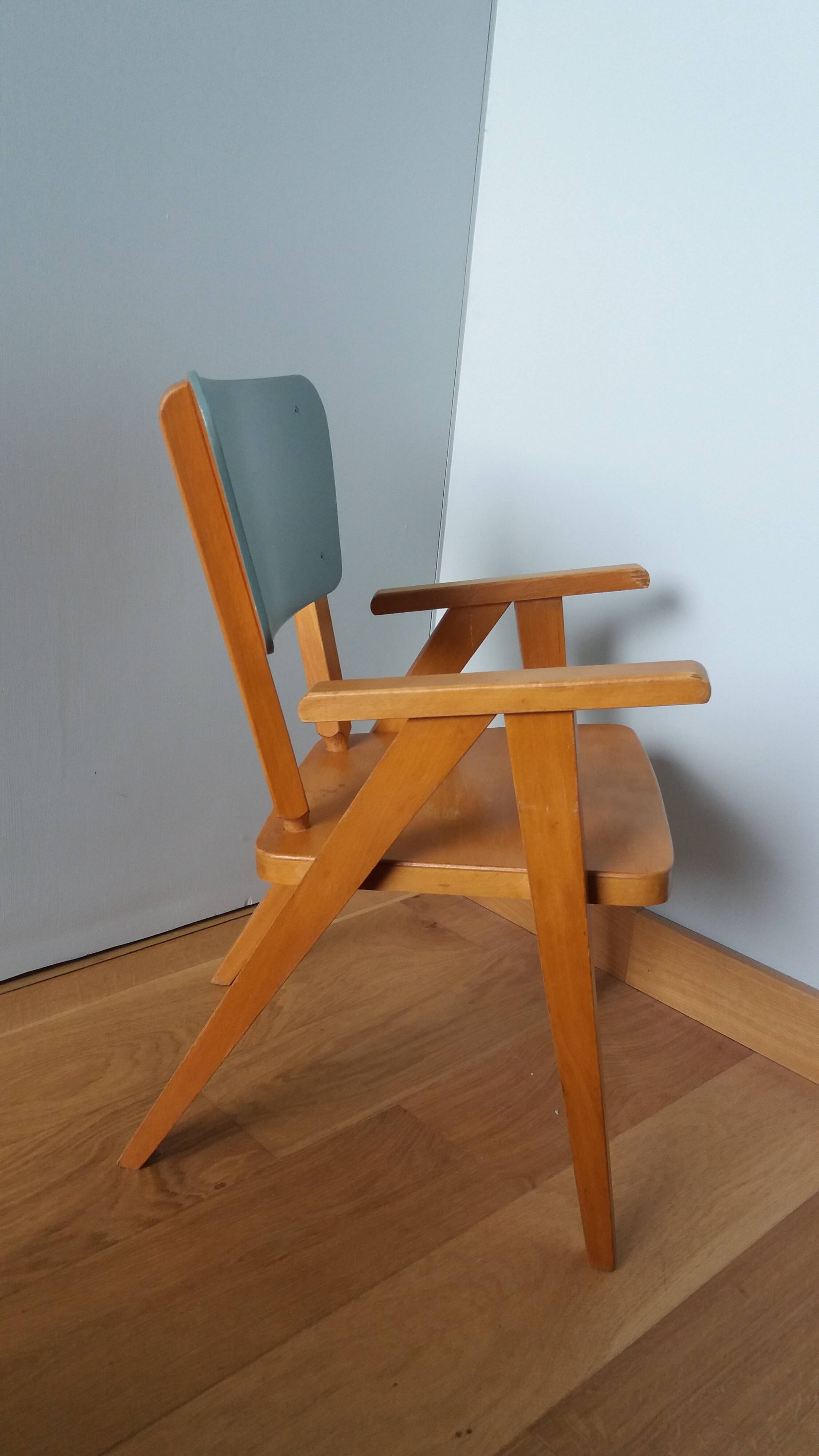 Fauteuil chaise enfant pieds compas