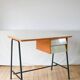 Formica, beech and black metal desk, Modernist Design, 1960