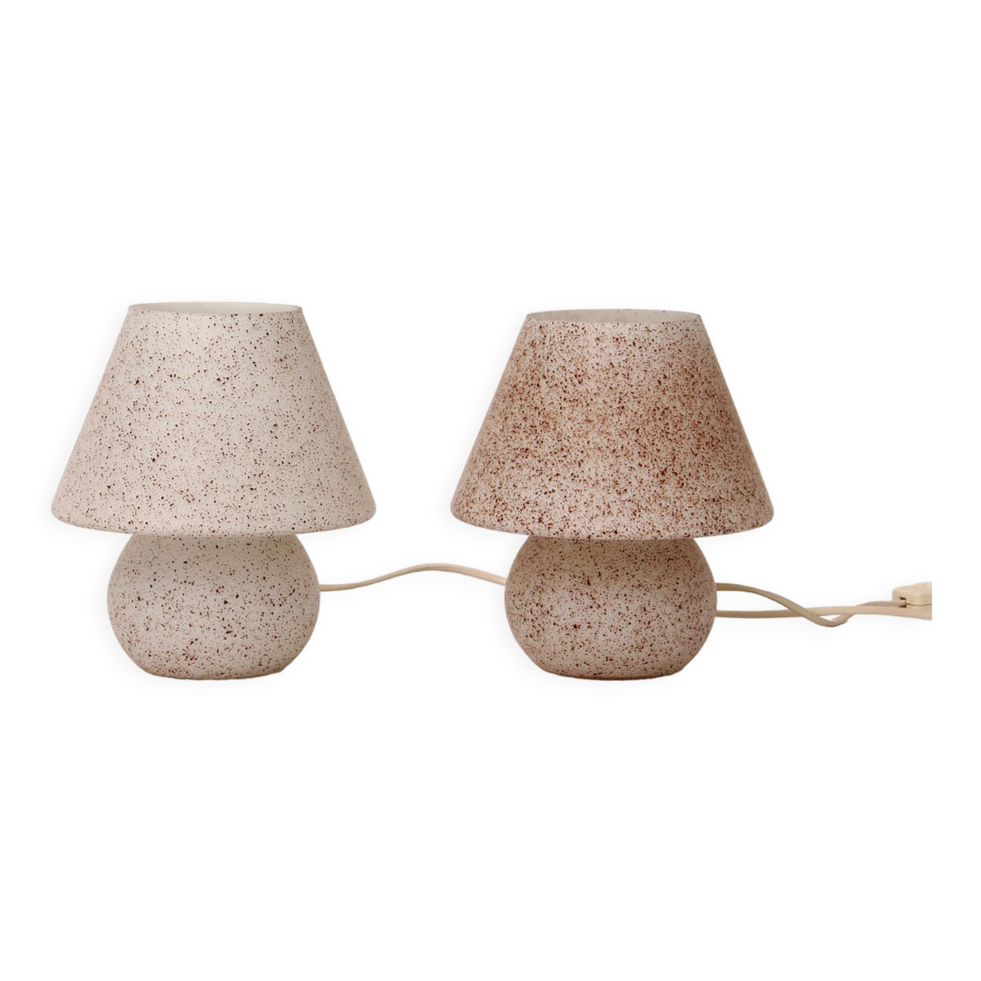 Vintage glass mushroom or champignon lamps 1960 germany.