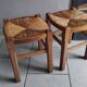 Paire de tabourets paille vintage