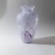 Vintage Murano glass vase from the 1970s, lilac and white swirl.