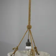 Art Deco Alabaster Pendant Light, Hand-Carved, 1920s