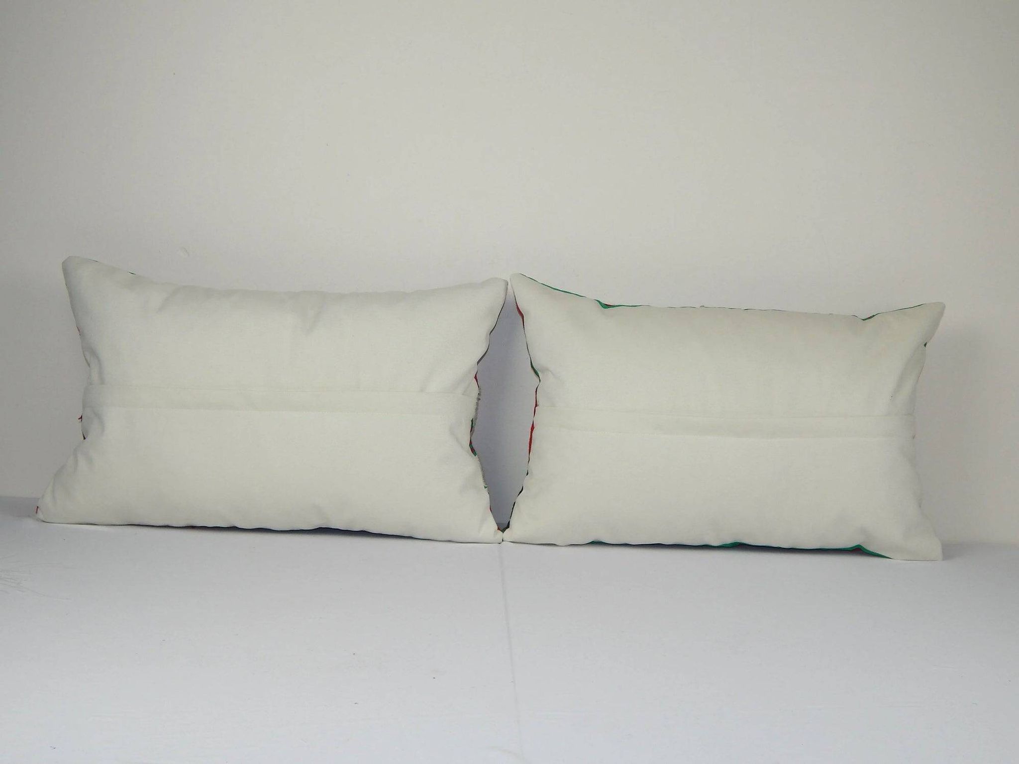 Lot de 2 housses de coussin brodées vintage 41x61 cm