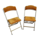 Deux chaises velours or