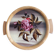 Round Art Deco plate, painted decoration signed, roses