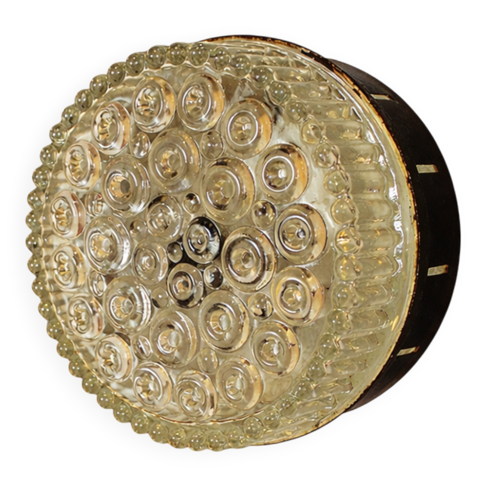 Vintage round glass wall lamp