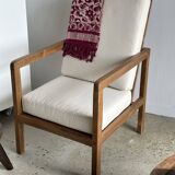 Armchair in natural wood (teak) minimalist design
