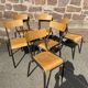Lot de 6 chaises industrielles école vintage collectivités mullca delagrave tube & bois