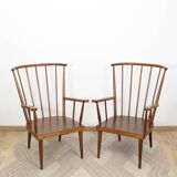 Pair of Éventail armchairs signed Baumann 89