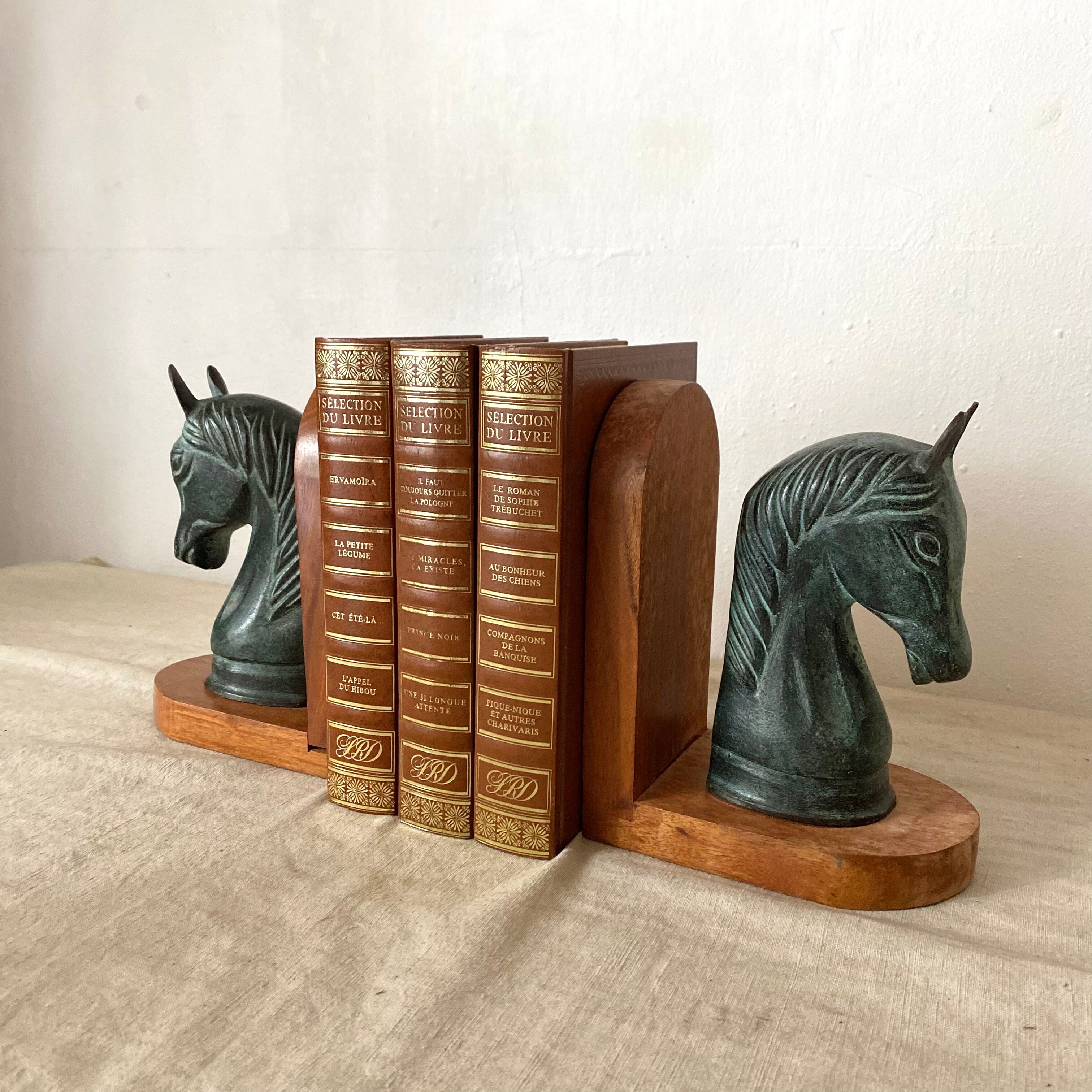 Paire de serre livres tête de cheval