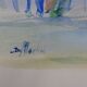 French school 20th century d martine: sailboats on the sea, watercolor