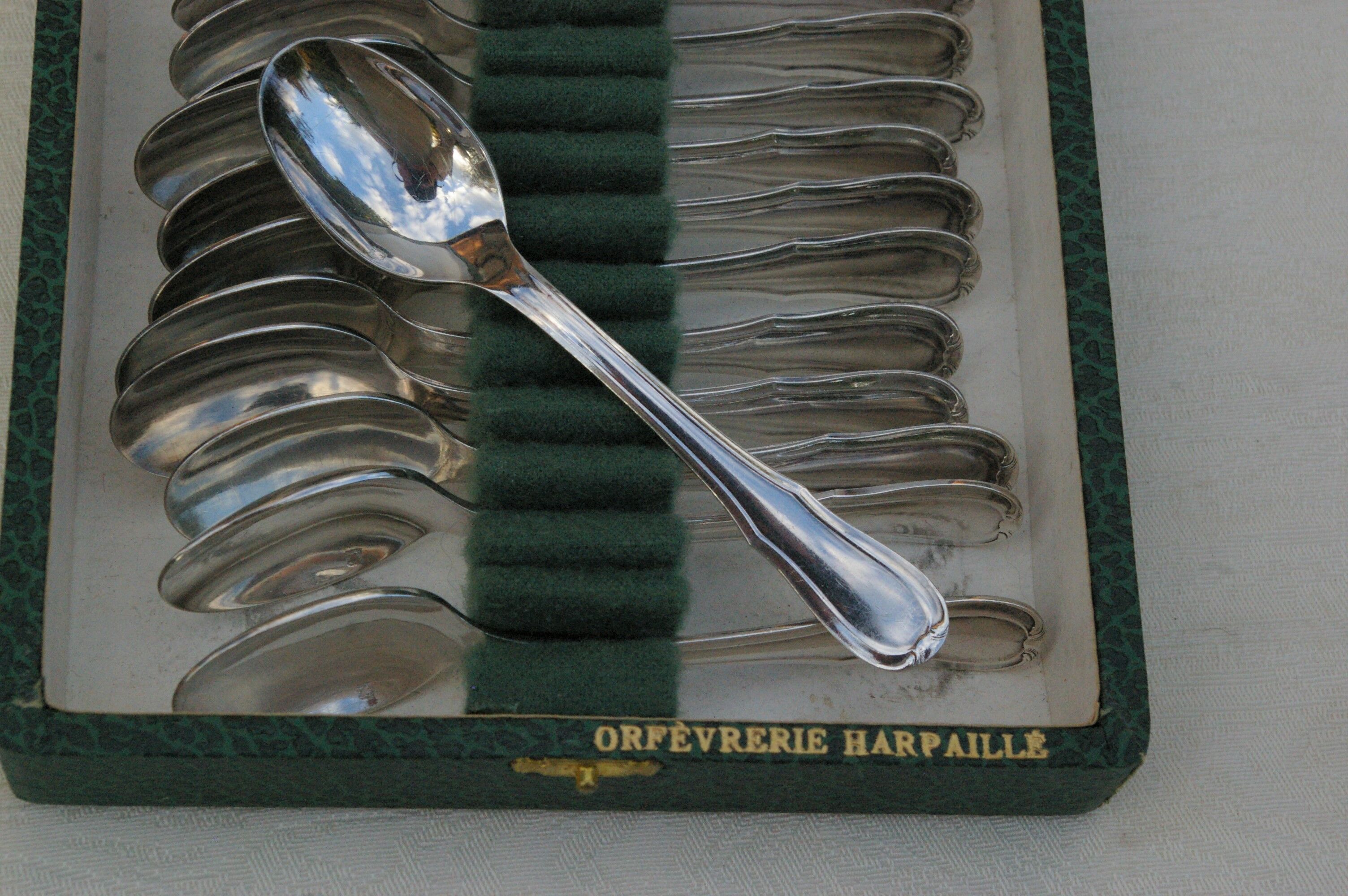 Set 12 Teaspoons Moka in silver metal - Model net staple