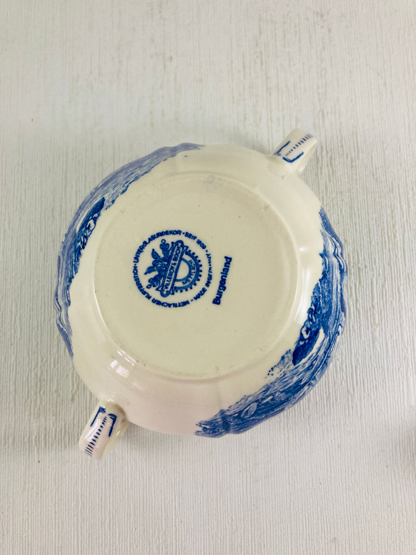Sugar bowl with lid Villeroy and Boch Mettlach Burgenland blue