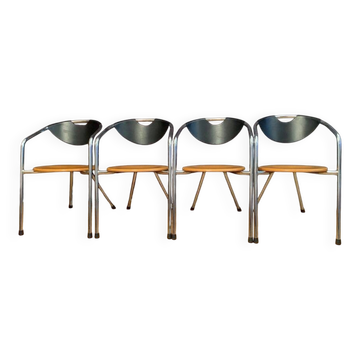 Italian Plurima chairs, 1980s, set of 4