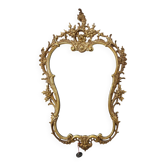 Miroir mural en métal orné de style Louis XVI du 20e siècle avec des flamboiements rococo, Fra