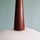 Scandinavian pendant light in teak and white opaline, Louis Kalff, Philips, 1960.