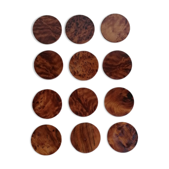 12 coasters Moroccan wood