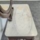 Restoration period flamed mahogany swan neck dressing table