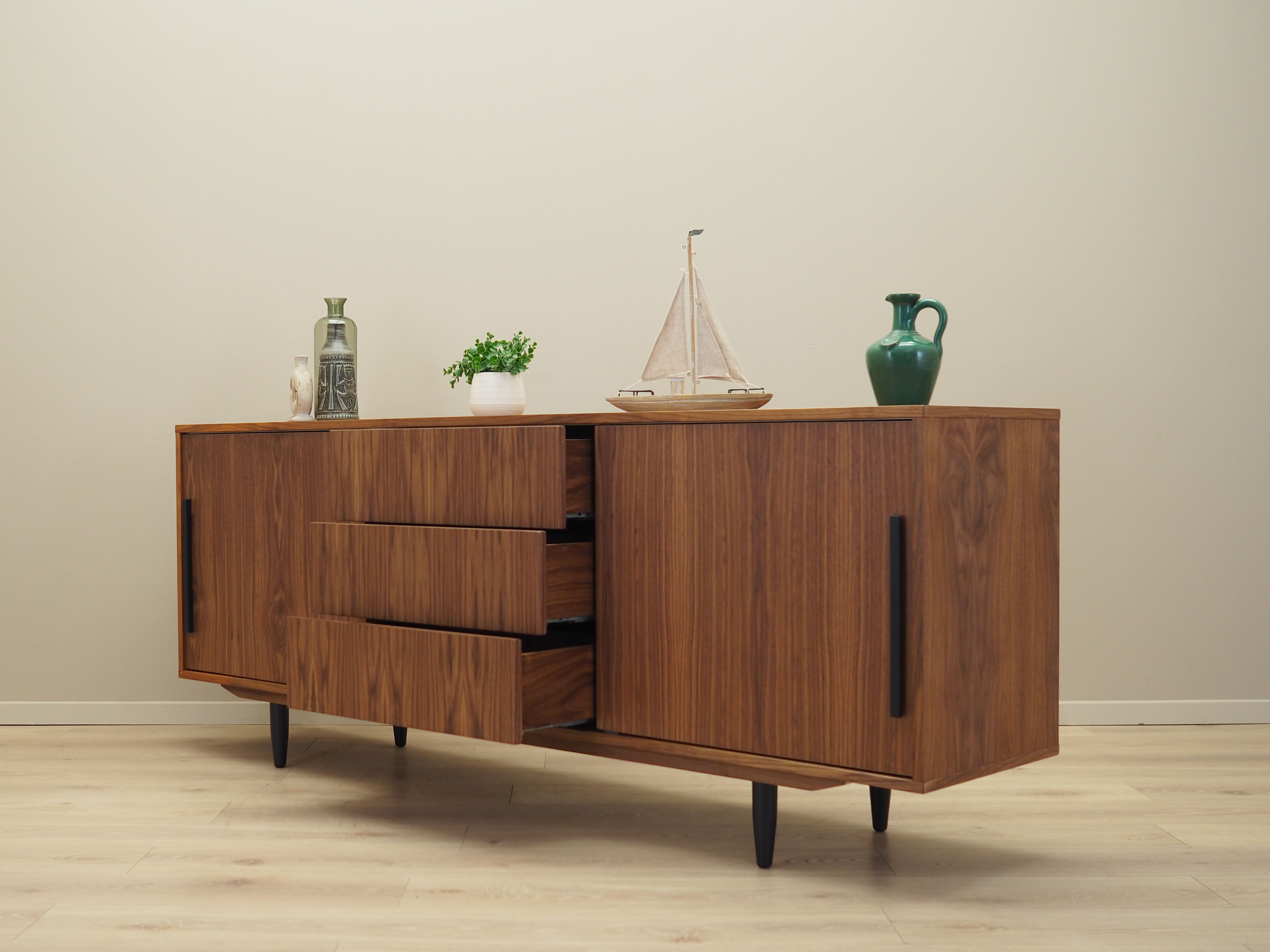 Walnut sideboard, danish design, 1990s, production: denmark