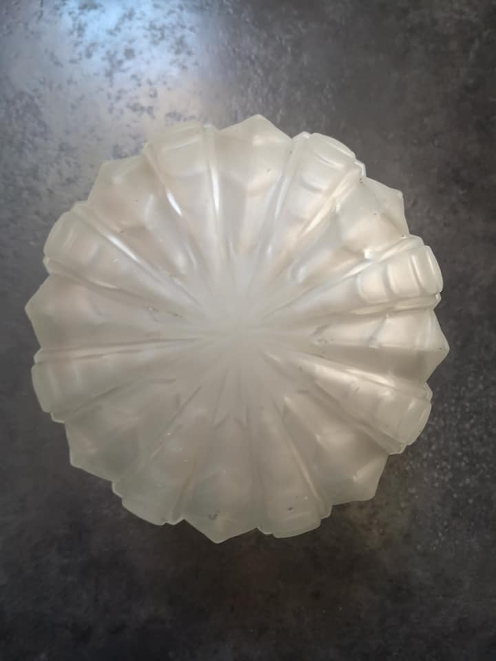 Ceiling lamp wall lamp old globe glass paste white model geometric decoration Ø 16 cm Art Deco 1930