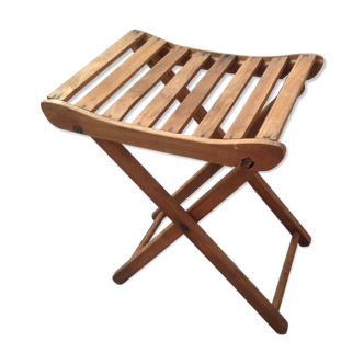 Folding wooden stool