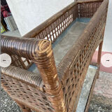 Vintage rattan planter