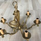 Lustre en laiton massif 6 bras