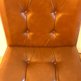 Chauffeuse en cuir marron