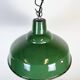 Industrial British Green Enamel Factory Pendant Lamp, 1960s