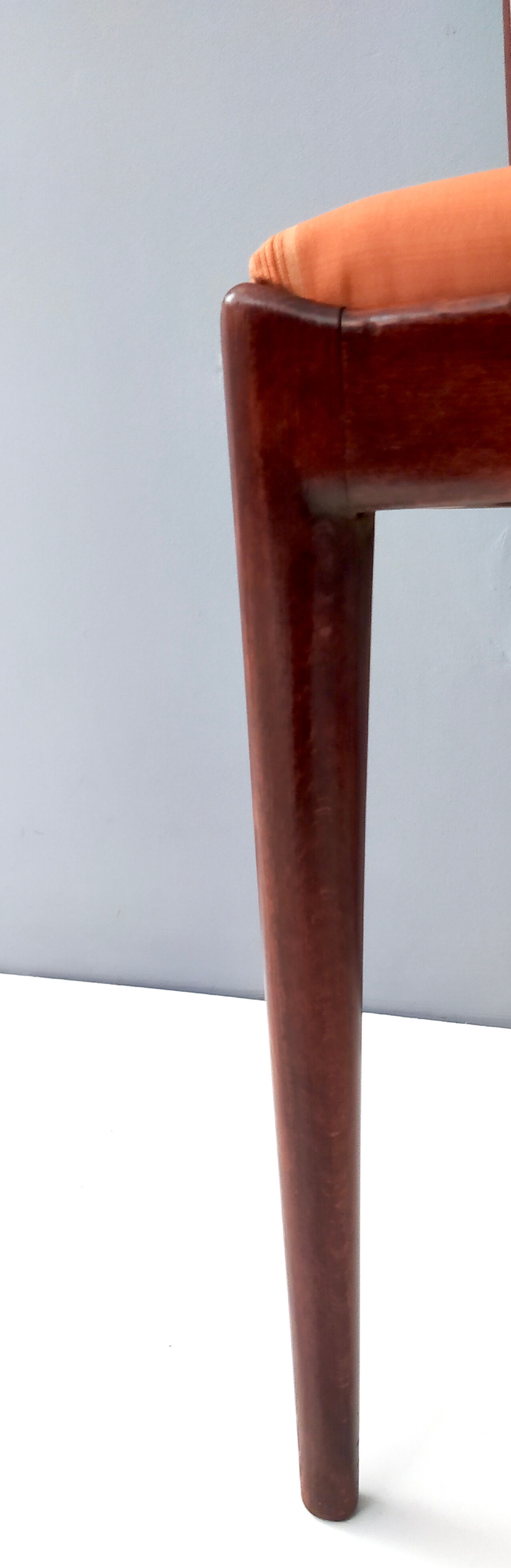 Set of Six Vintage Walnut Dining Chairs, Italy