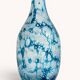 Brutalist Blue and White Reactive Art Glass Vase, Europe, 1970s