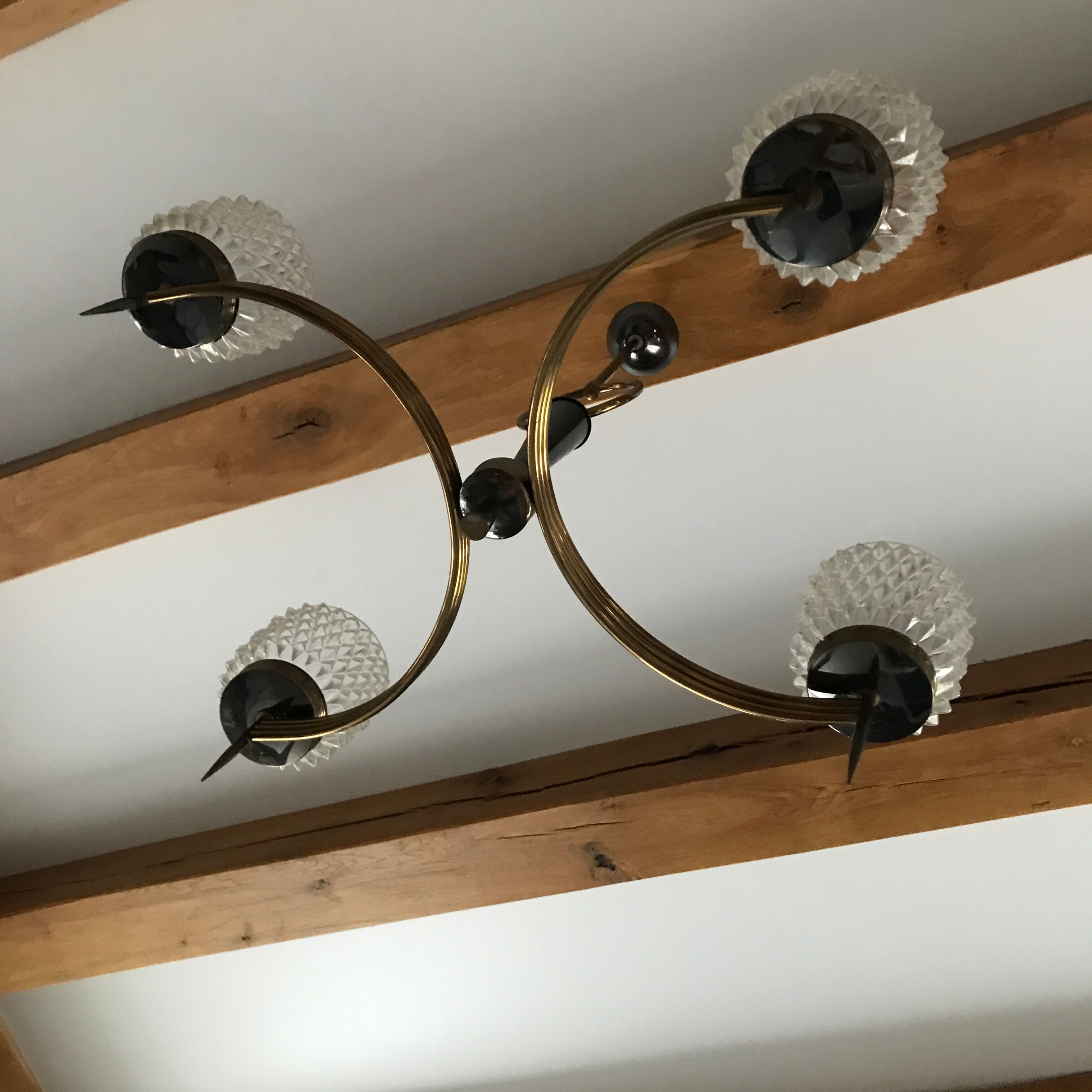 Chandelier 60s vintage brass